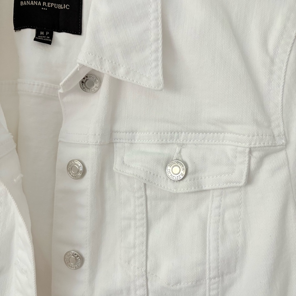 BANANA REPUBLIC White Denim Jacket MP - Picture 4 of 12